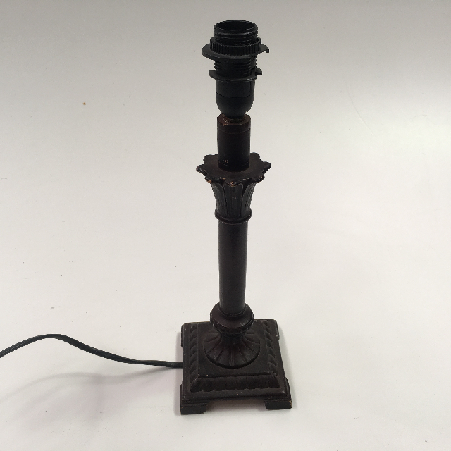 LAMP, Base (Table) - Brass Empire Style, Blackened w Square Base (Small)